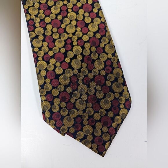 Valentino V-Zone neck tie Silk Italy Abstract Gold Red Black - Picture 3 of 6
